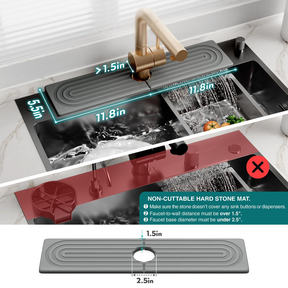 eormoe absorbent mat for soaps cups reduces water drips on countertops