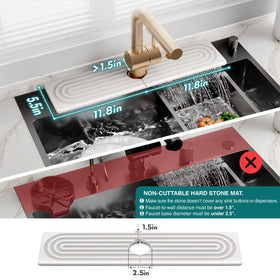 Eormoe bathroom sink mat adds style while protecting counters.