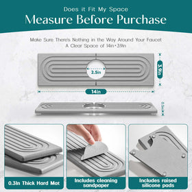 eormoe Diatomite Kitchen Faucet Mat absorption closeup demonstrates rapid water uptake
