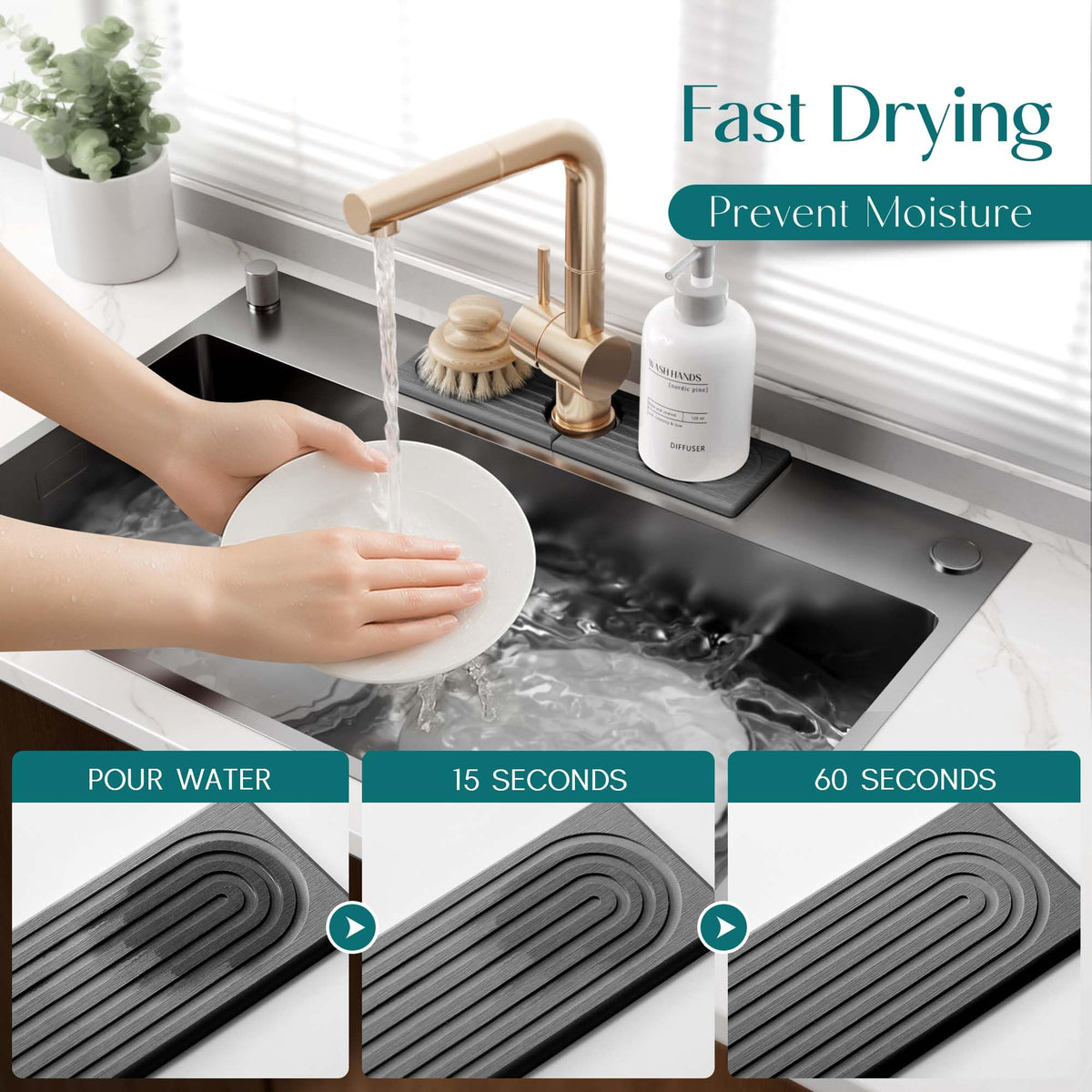 eormoe diatomite mat on a clean counter with dry surroundings