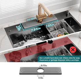 Eormoe grey sink mat shows quick-dry action on counters.