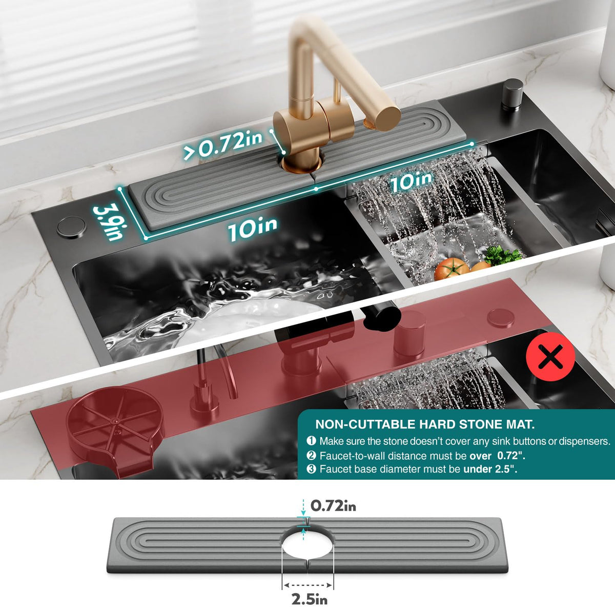 Eormoe tray for kitchen and bathroom keeps cups and soaps dry.