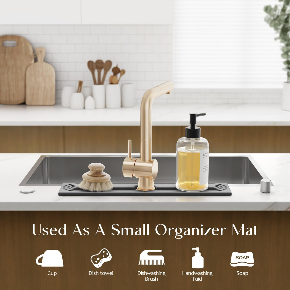 Eormoe modern stone drying tray adds style while organizing your counter.