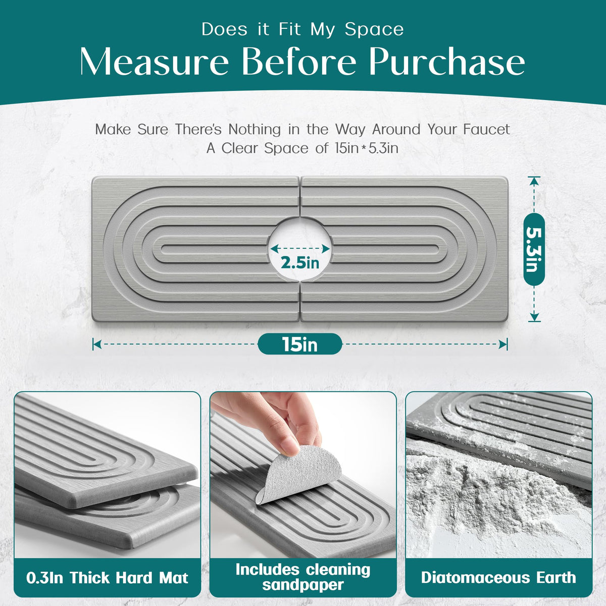eormoe diatomite stone tray absorbs moisture quickly to protect countertops.