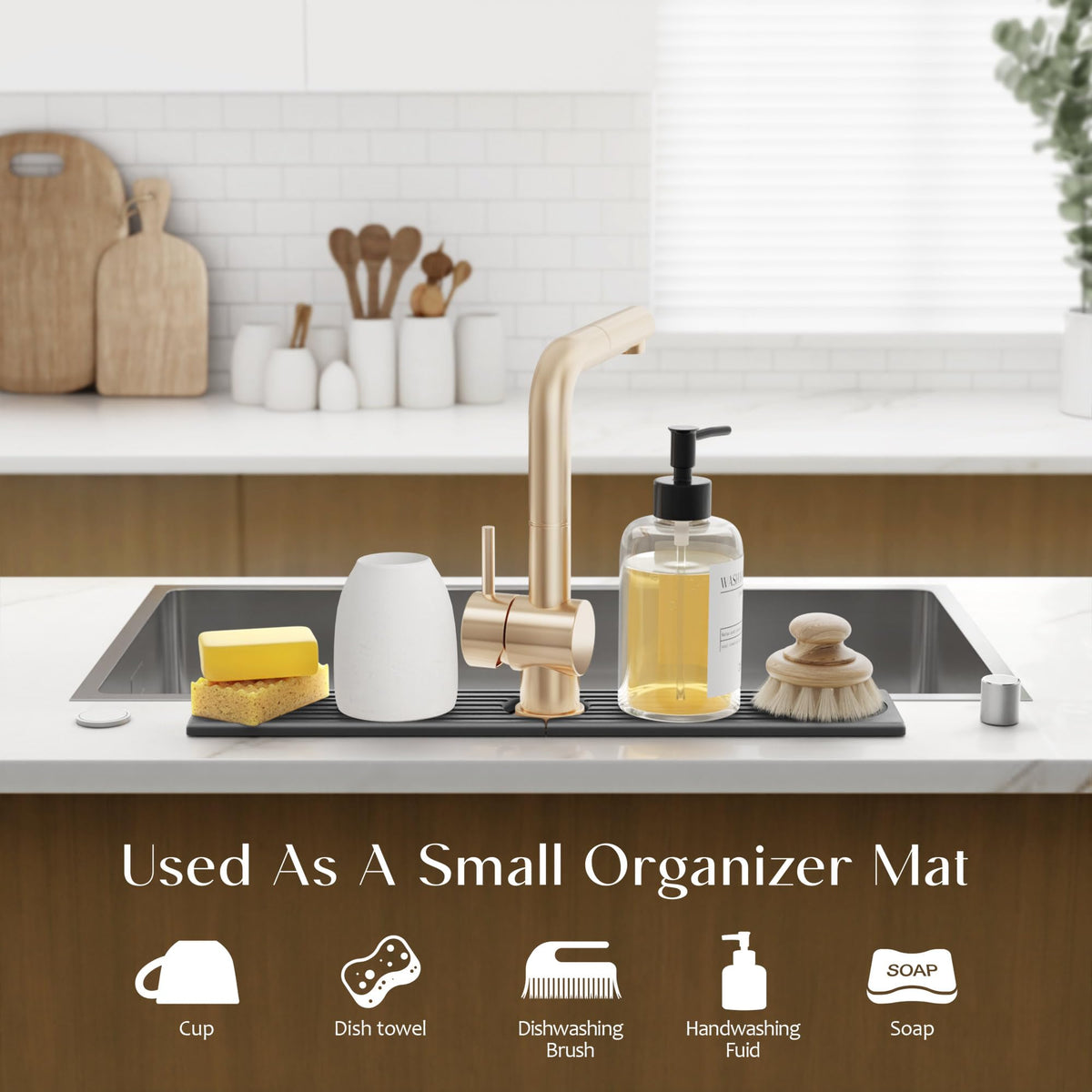 Eormoe faucet area mat shields walls from water splashes