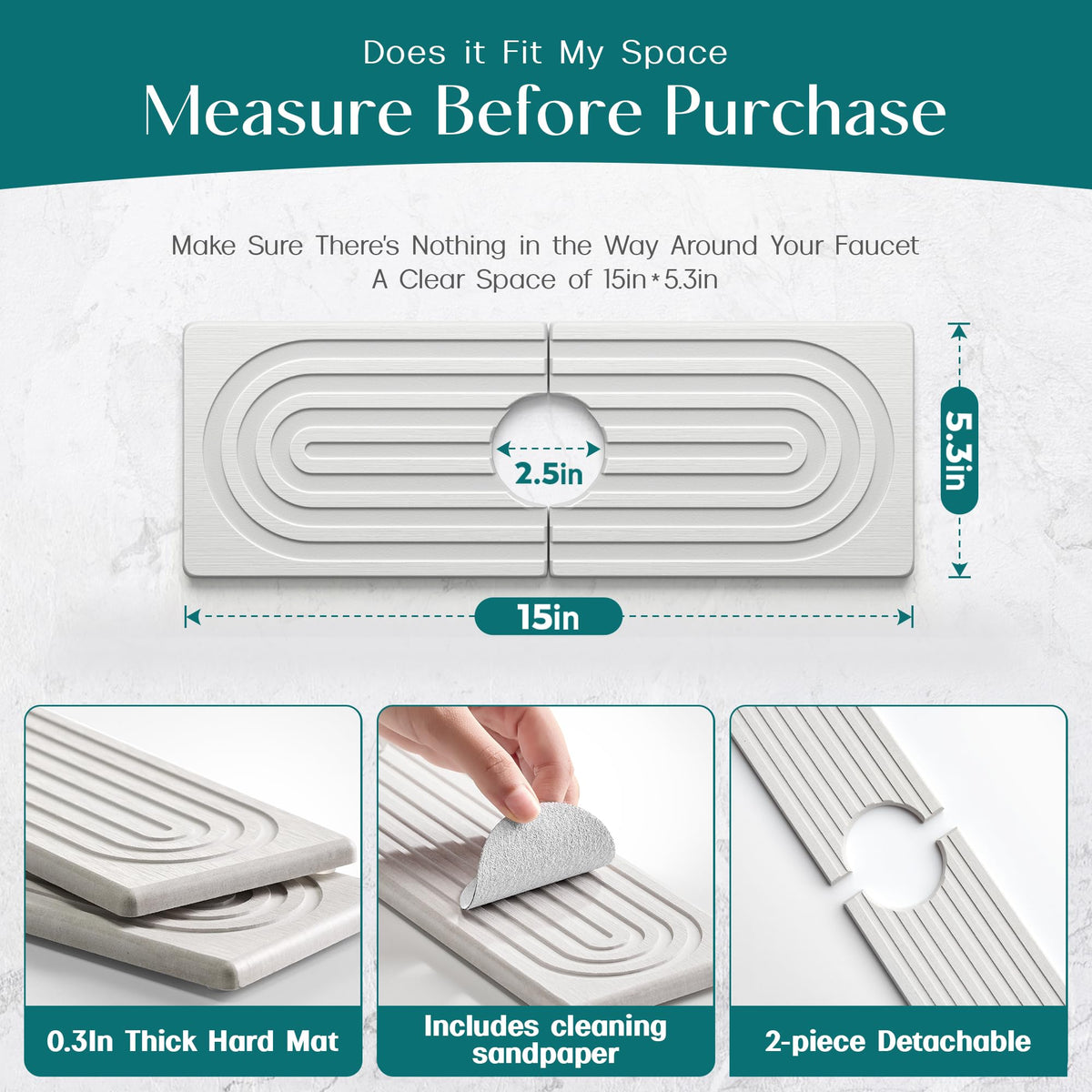 eormoe faucet mat with water droplets beading shows quick absorption
