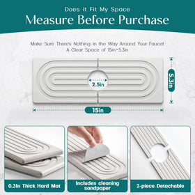 eormoe faucet mat with water droplets beading shows quick absorption