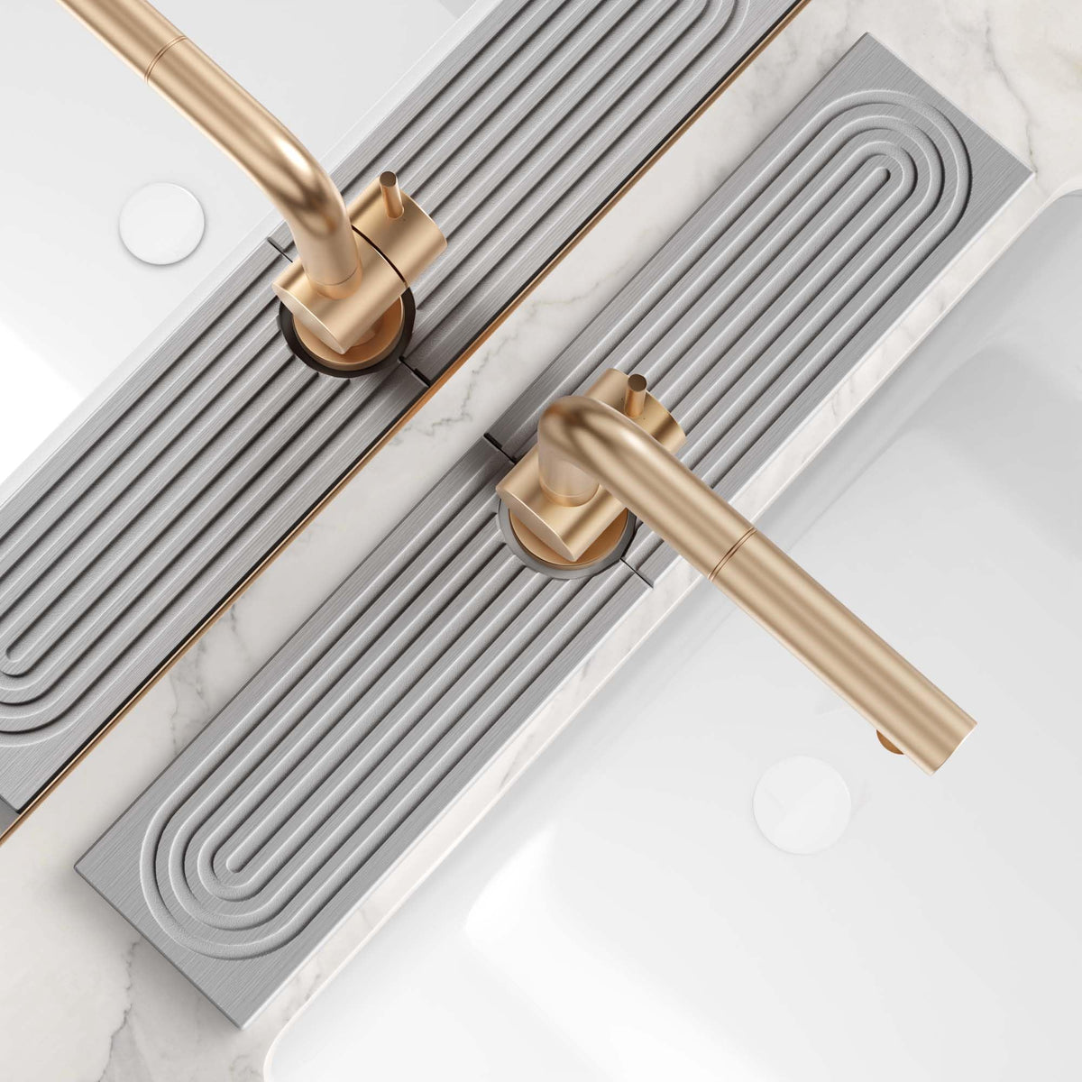 eormoe Faucet Mat with diatomaceous earth absorbs splashes quickly under the faucet.