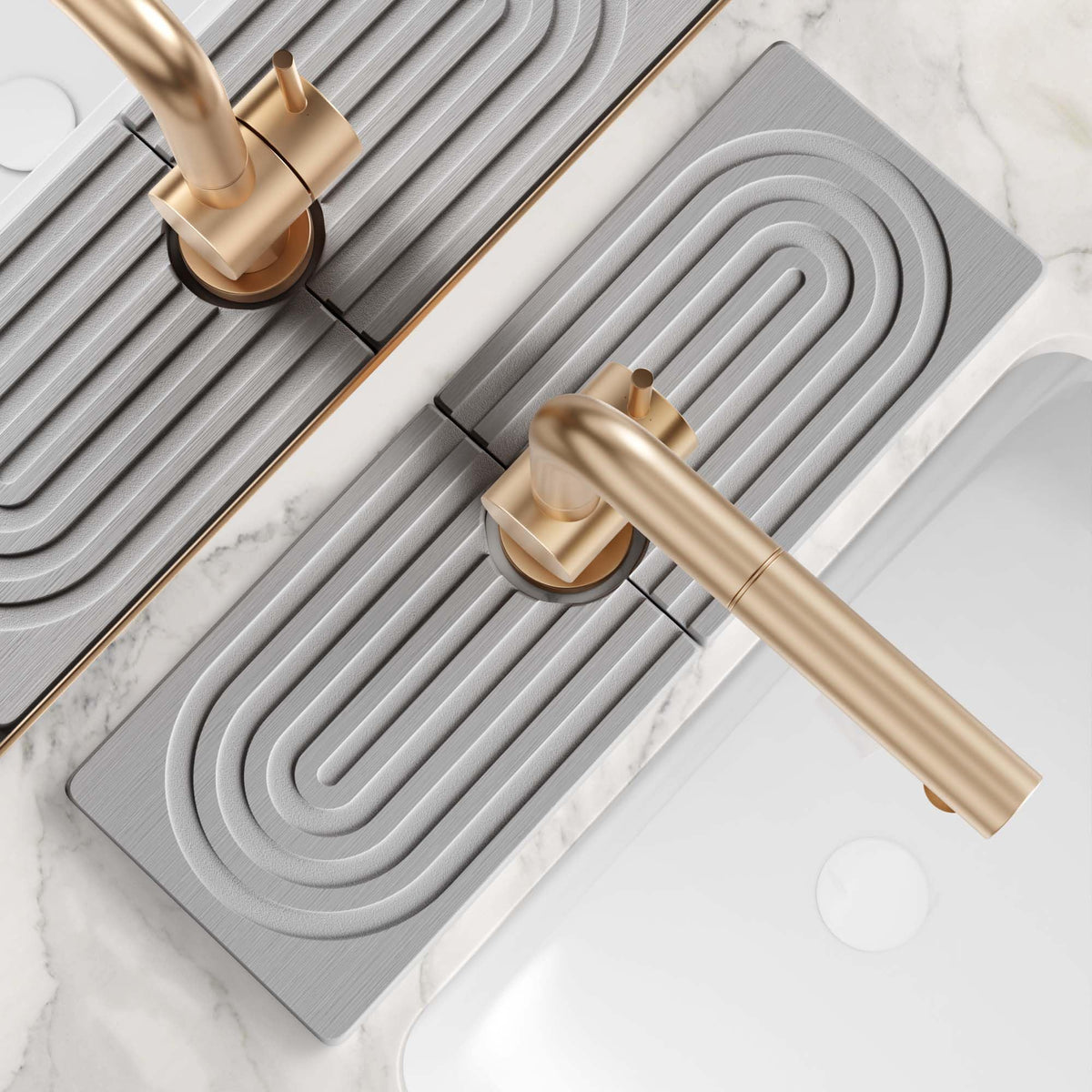 The eormoe faucet mat for kitchen sinks keeps splashes dry with fast absorption.