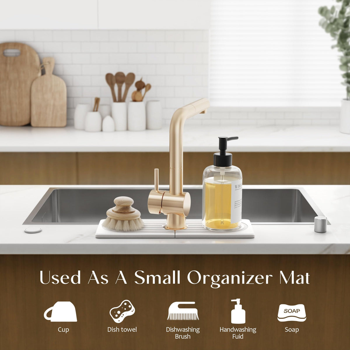 eormoe faucet mat kitchen setup protects countertops from spills