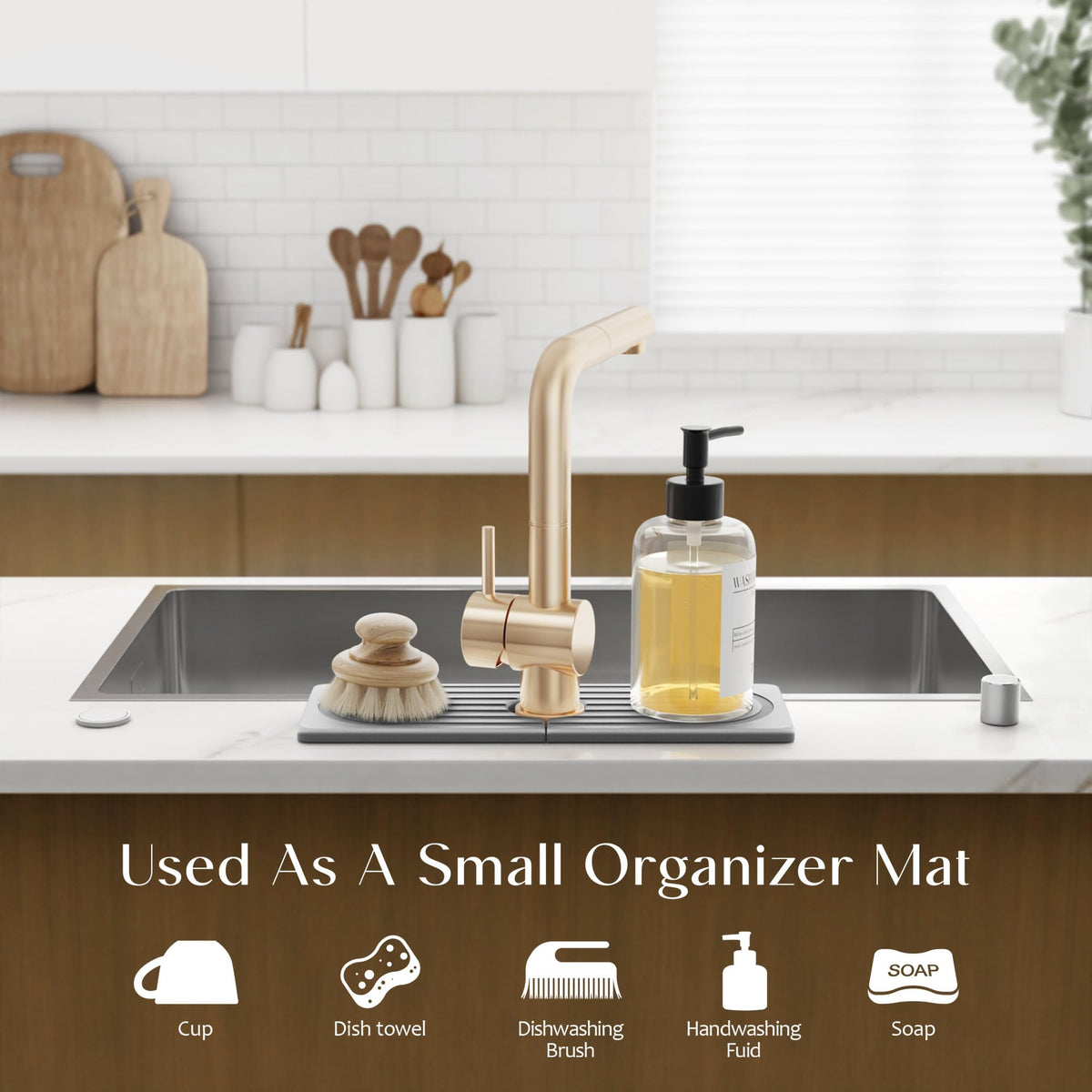 eormoe kitchen counter mat dries cups and soaps effectively.