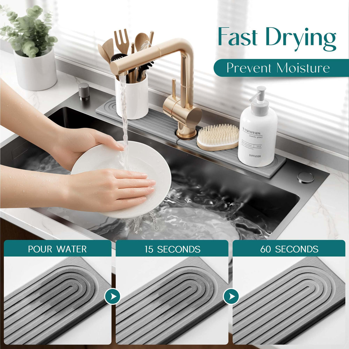 Eormoe modern kitchen counter drying tray complements contemporary decor