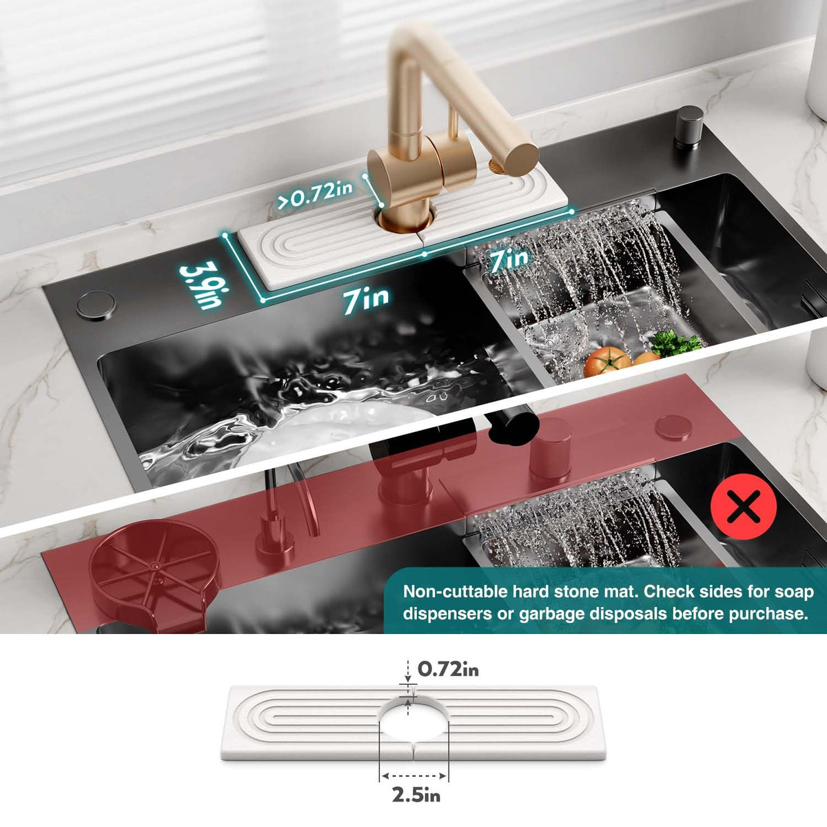eormoe modern stone tray complements kitchen decor while drying spills