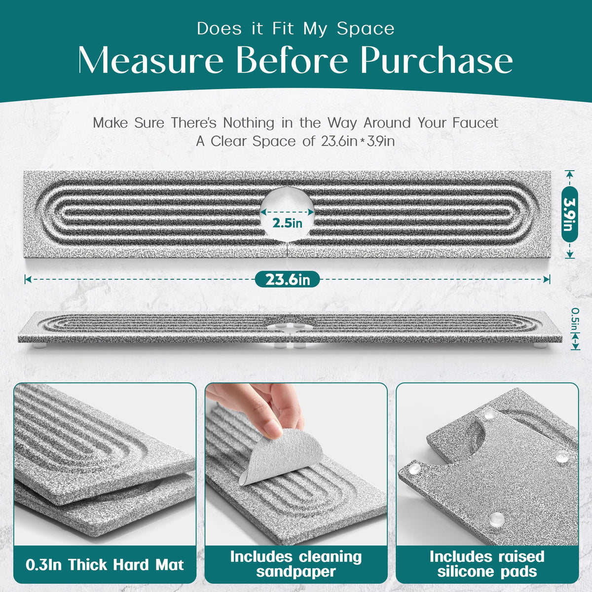 eormoe Stone Drying Mat counter protection keeps countertops dry and clean