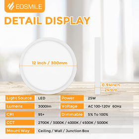 EOSMILE 2700K-5000K range supports warm to daylight lighting.