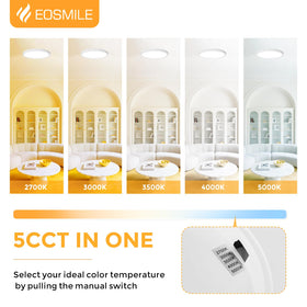 EOSMILE dimmable light with 5%-100% brightness for customized ambiance.