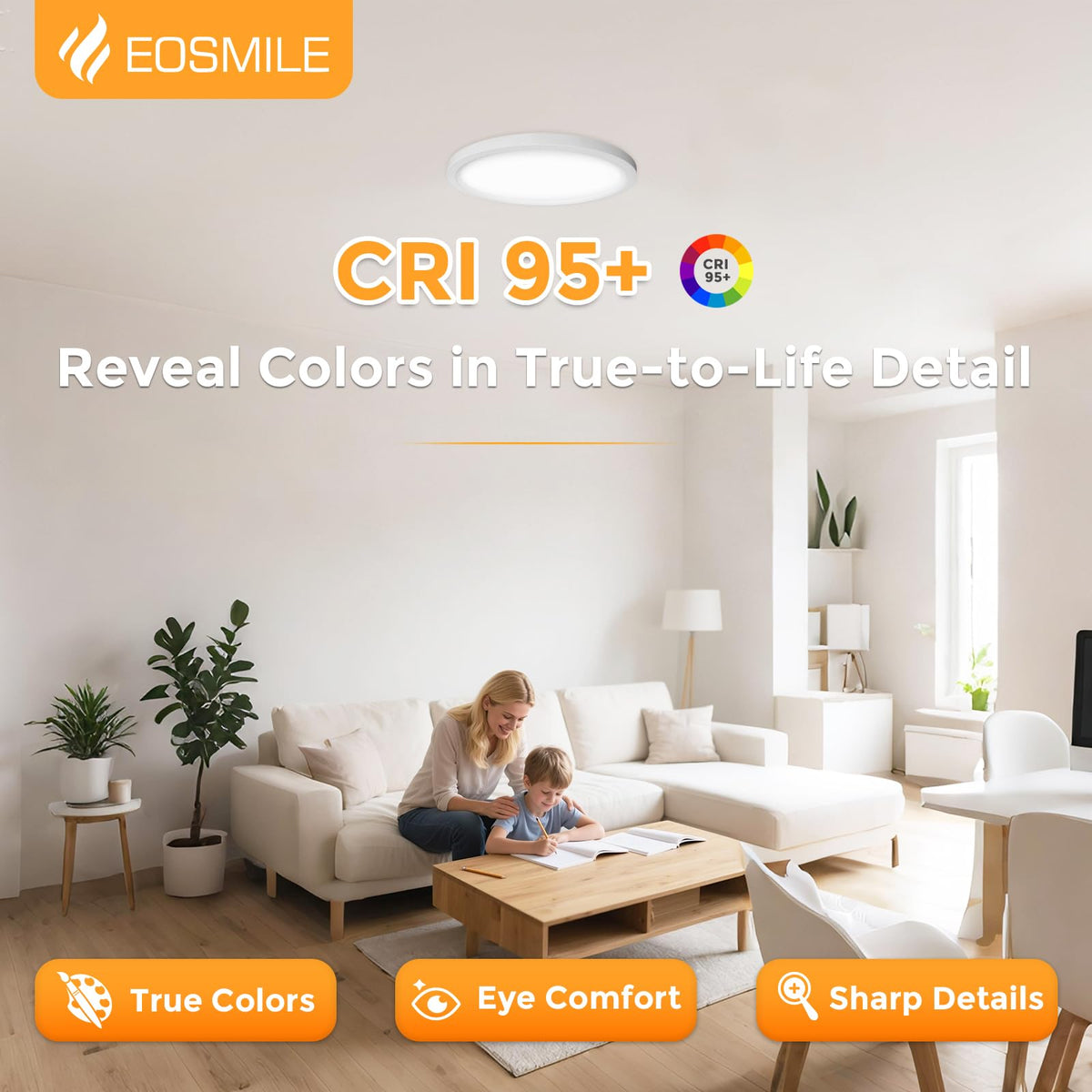 EOSMILE ETL and FCC certified ceiling light ensures safe, reliable performance.