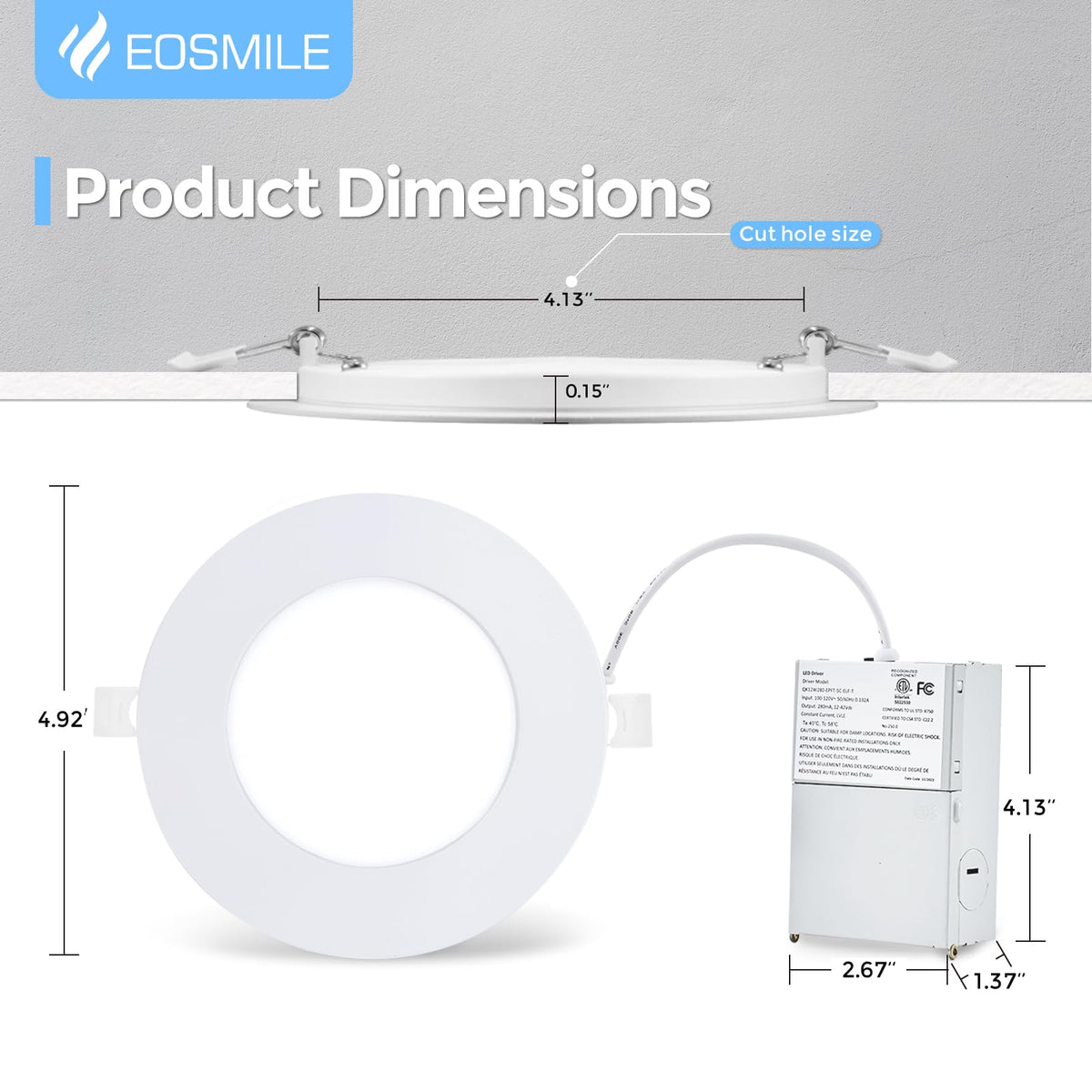 EOSMILE spring clips secure a quick, tool-free mount.