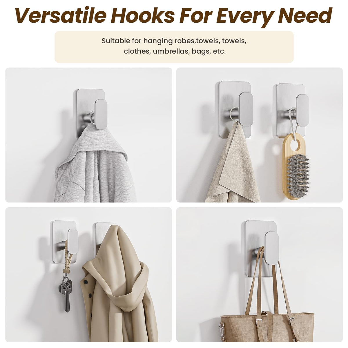 Eowihor versatile multi-purpose hook on glass or marble surfaces.