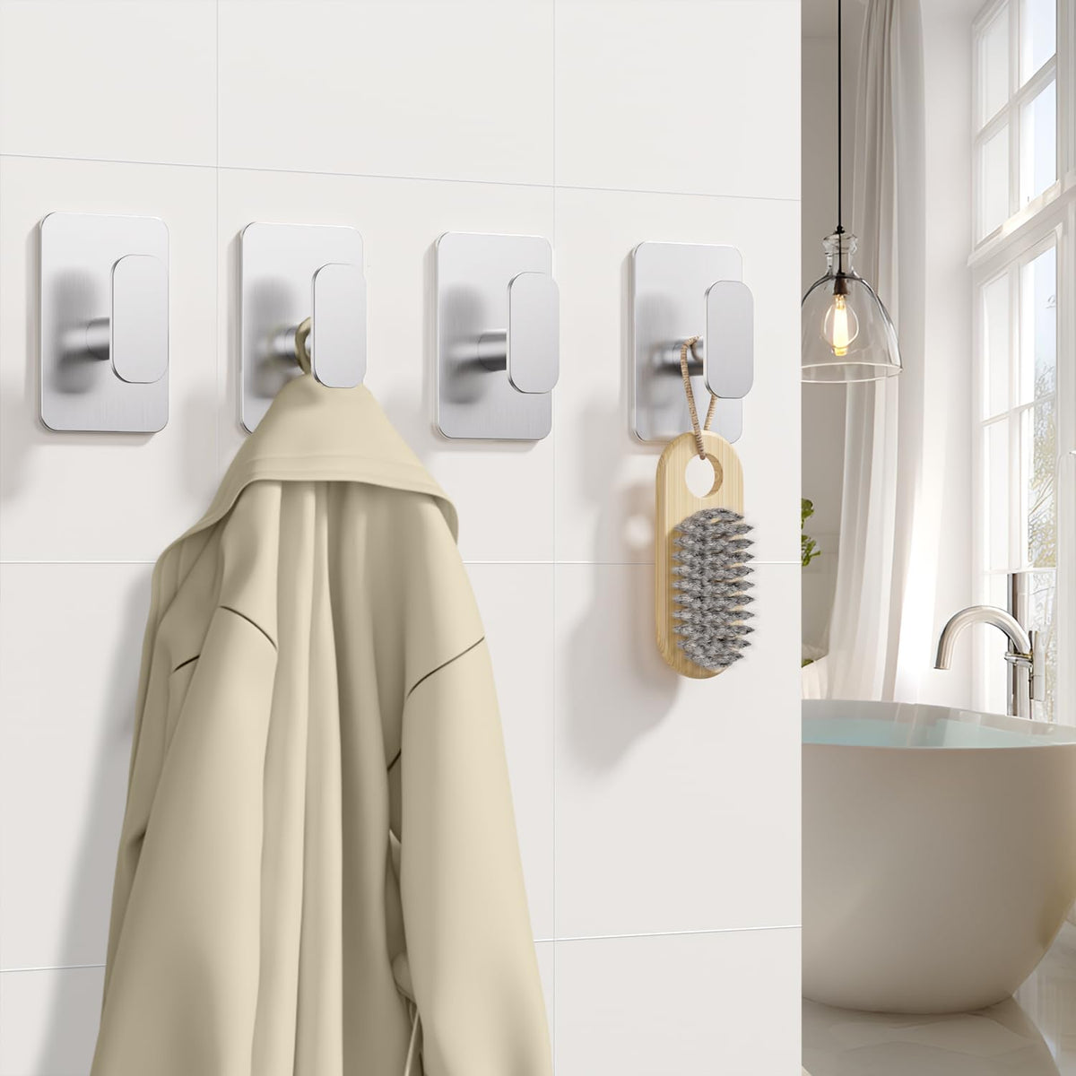 Eowihor square design wall hook preventing fabric snags.