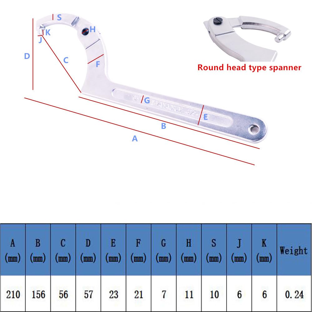 Eowpower chrome-vanadium adjustable handle enhances grip and leverage.