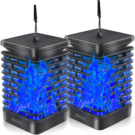 EOYIZW blue solar flame lantern dancing enhances garden ambience