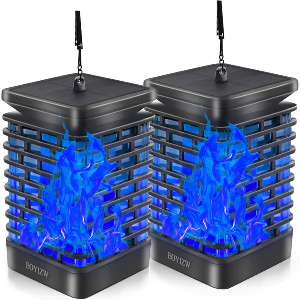 EOYIZW blue solar flame lantern dancing enhances garden ambience