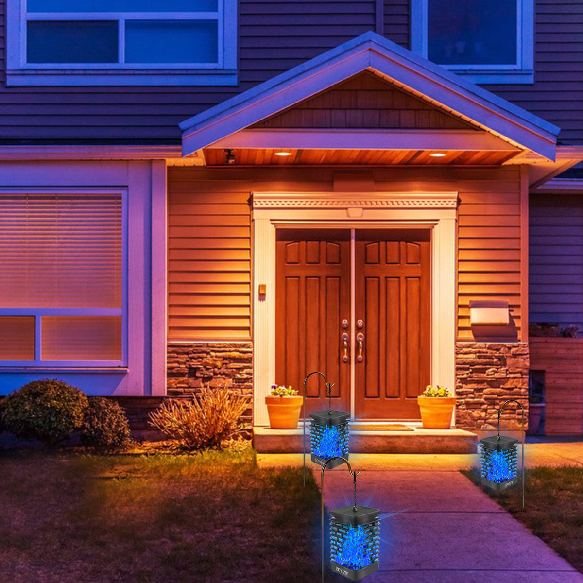 EOYIZW two-pack garden lights brighten paths and patios
