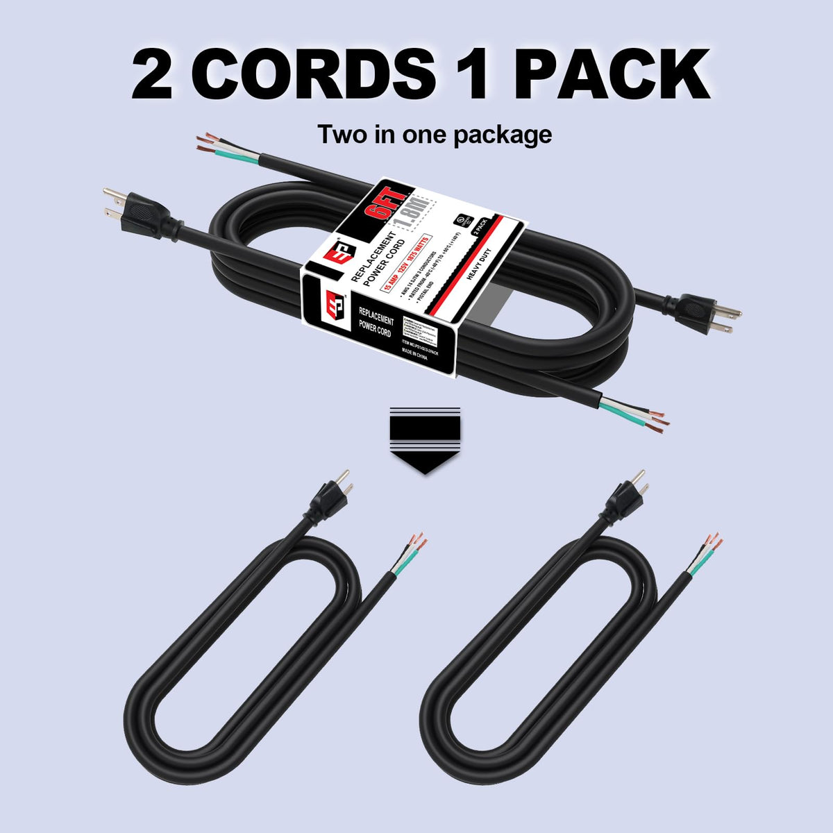 EP 14-3 SJTW cord bare end wires ready for field wiring