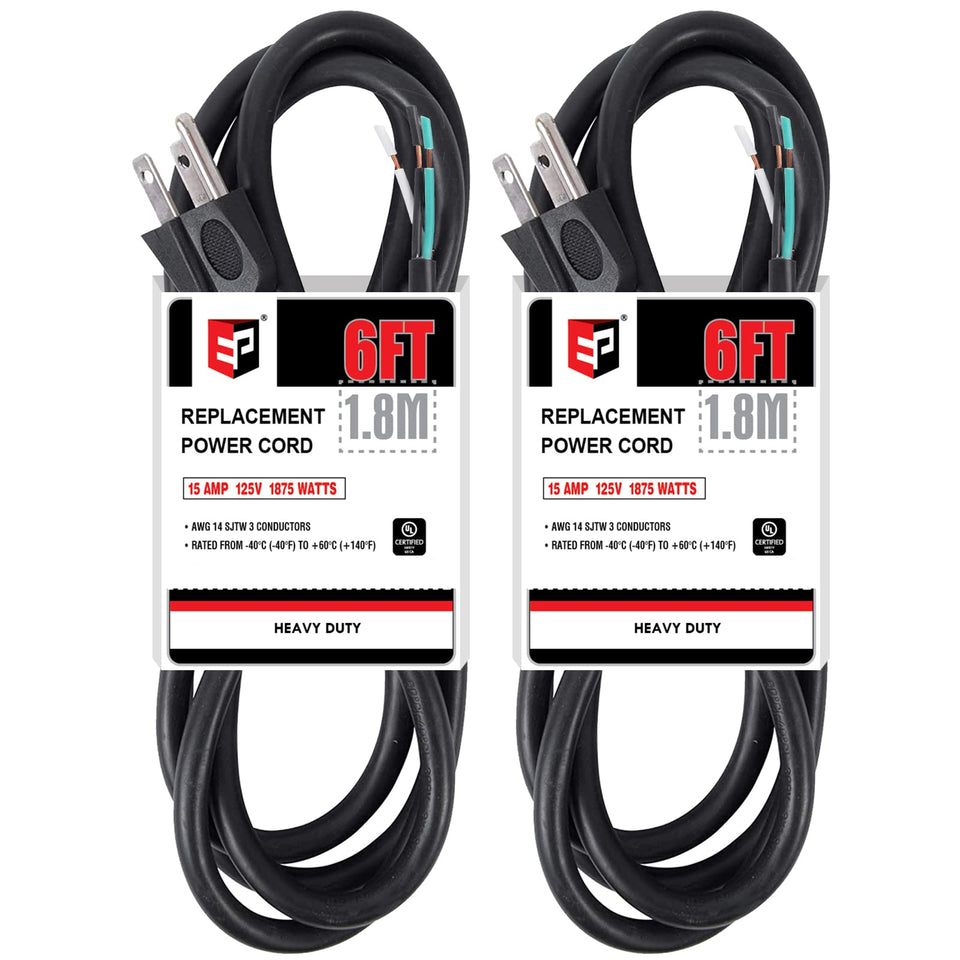 EP 2 pack 6 ft 14-3 SJTW cord packaged for quick replacement projects