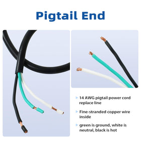 EP UL listed label on 14-3 SJTW cord confirms safety and compliance