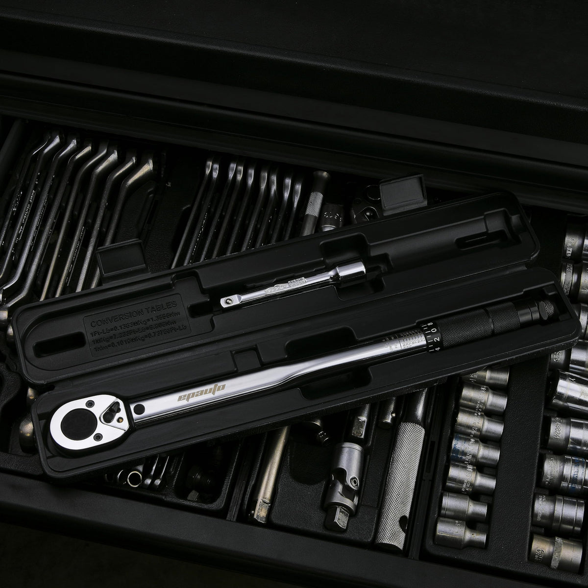 EPAuto includes 5-inch extension bar for reach in tight spots.