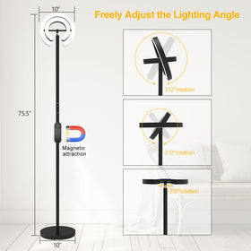 EPABINA floor lamp stands 75.5 inches tall with a stable base for corners.
