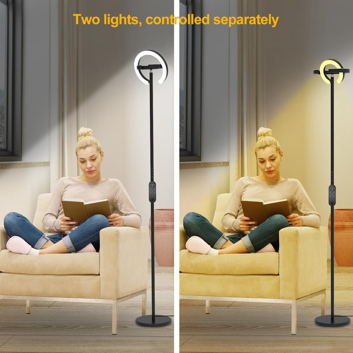 EPABINA remote with presets enables quick cozy, reading, or daylight settings.