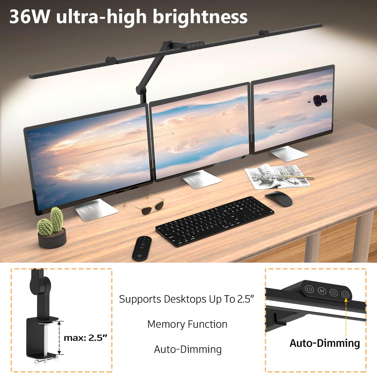 EPABINA 47-inch LED light bar extending coverage for wide monitor setups