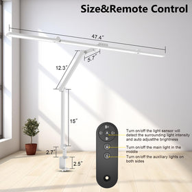EPABINA tall desk lamp with remote for easy, customizable task lighting
