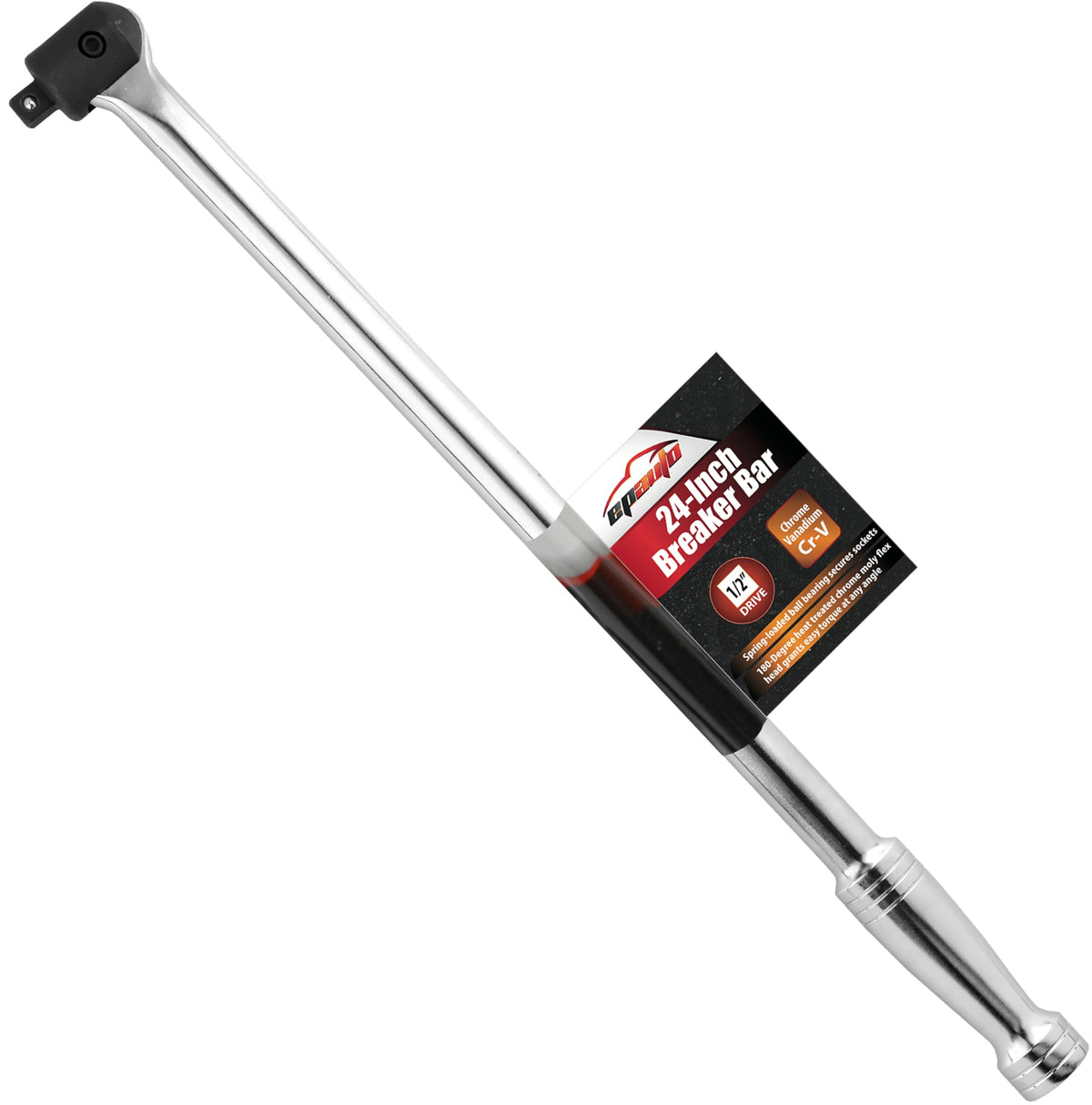 EPAuto 24-inch breaker bar shows chrome finish for extended reach and leverage