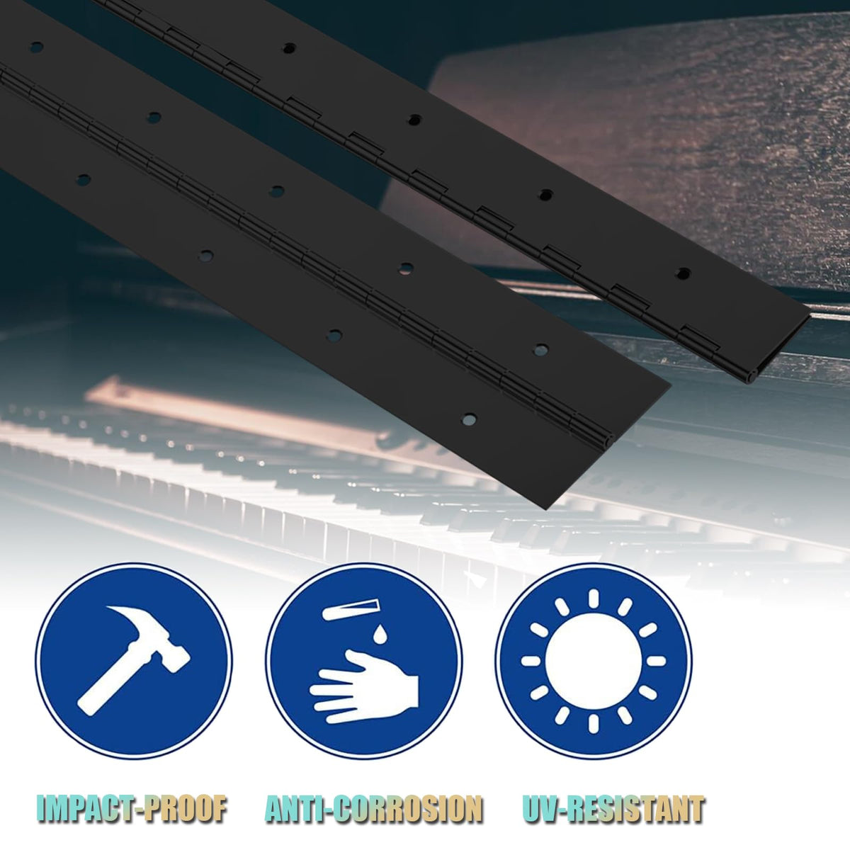 EPHECH hinges on a tool box lid for reliable support