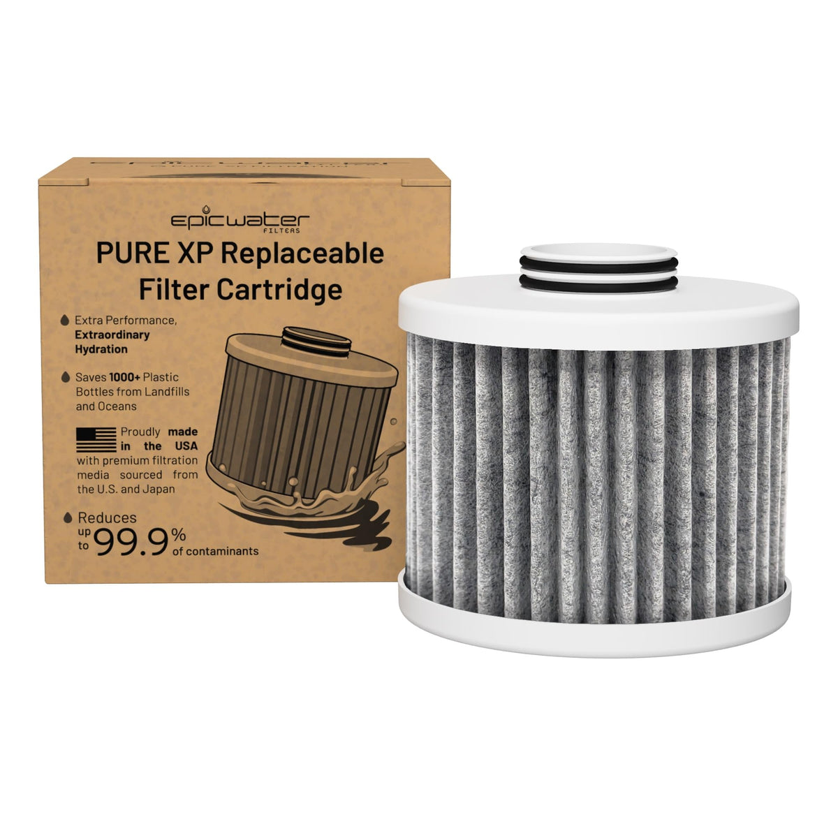 Epic Pure XP cartridge closeup with dual-layer filtration for clean water
