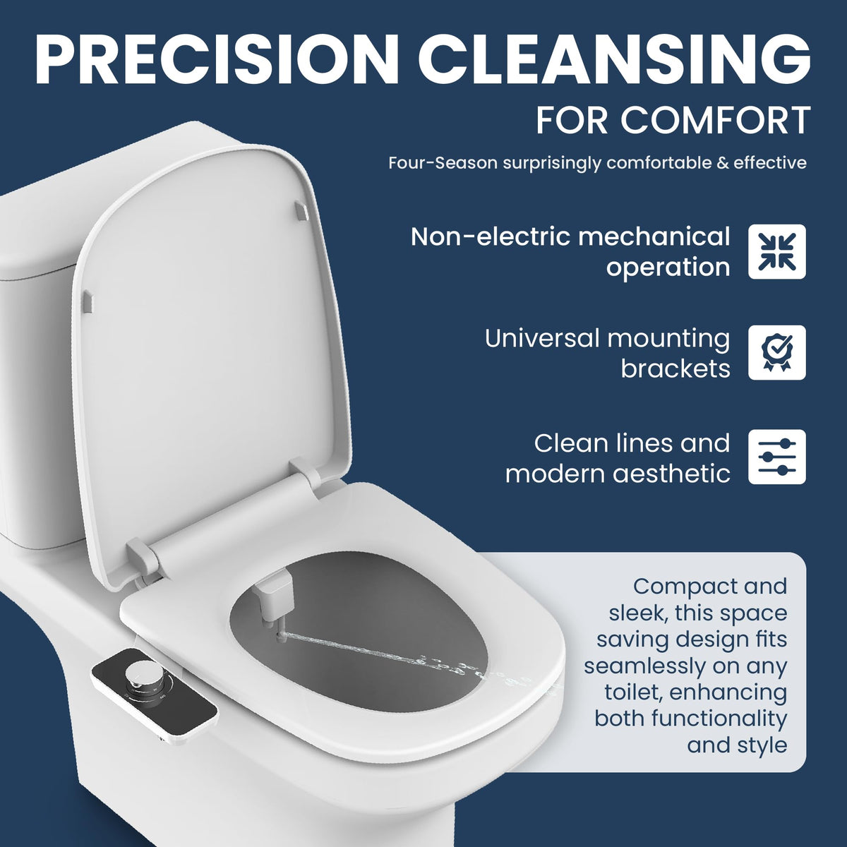 Epica bidet handheld-sprayer provides convenient spray control for targeted cleansing.
