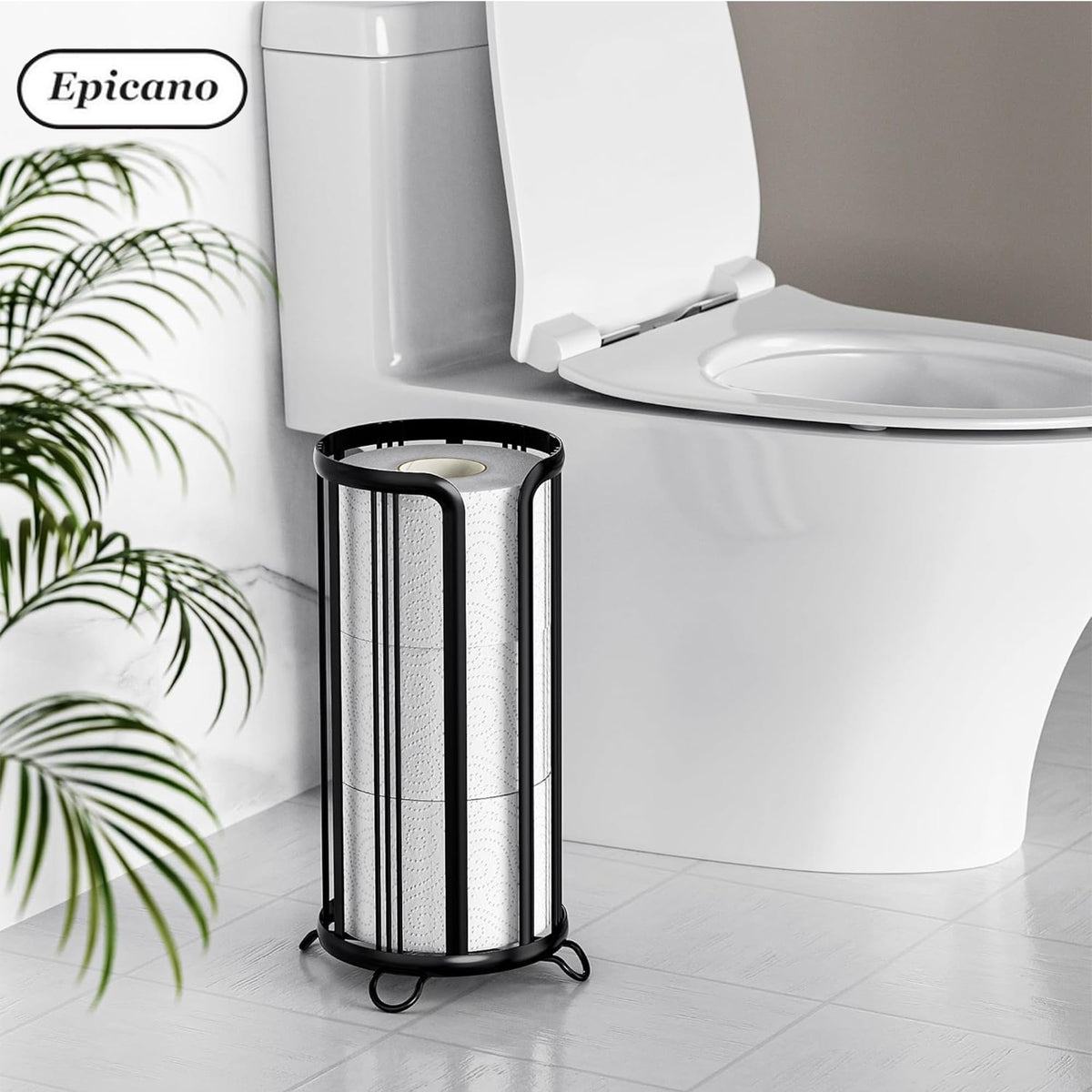 Epicano freestanding holder with open top and front access for fast reserve rolls.