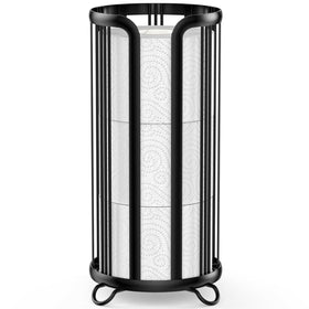 Epicano mega-roll toilet paper holder stand with jumbo rolls for easy restocking.