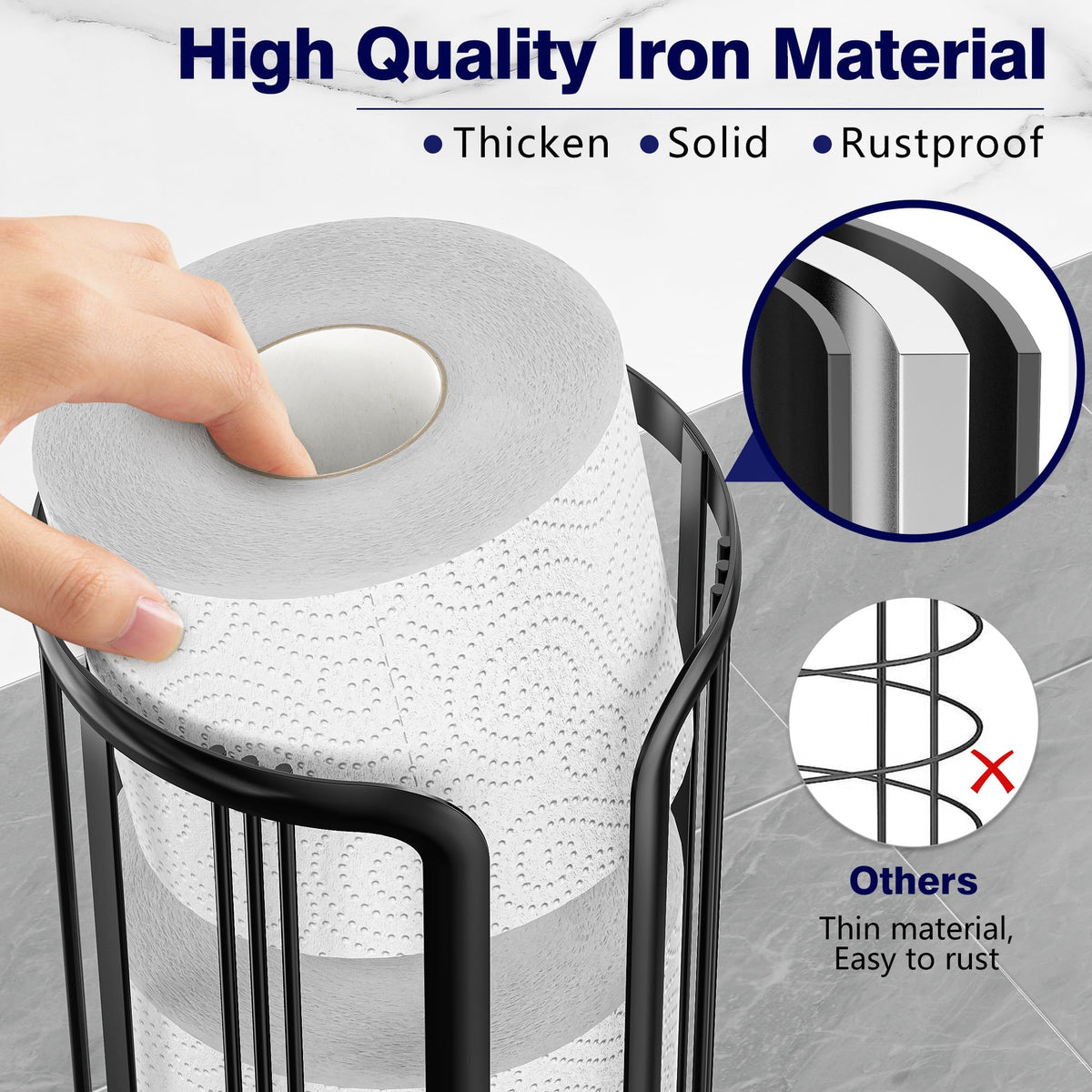 Epicano slim space-saving profile fits beside the toilet.