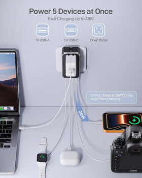 EPICKA Air 40W with folded prongs in compact travel form
