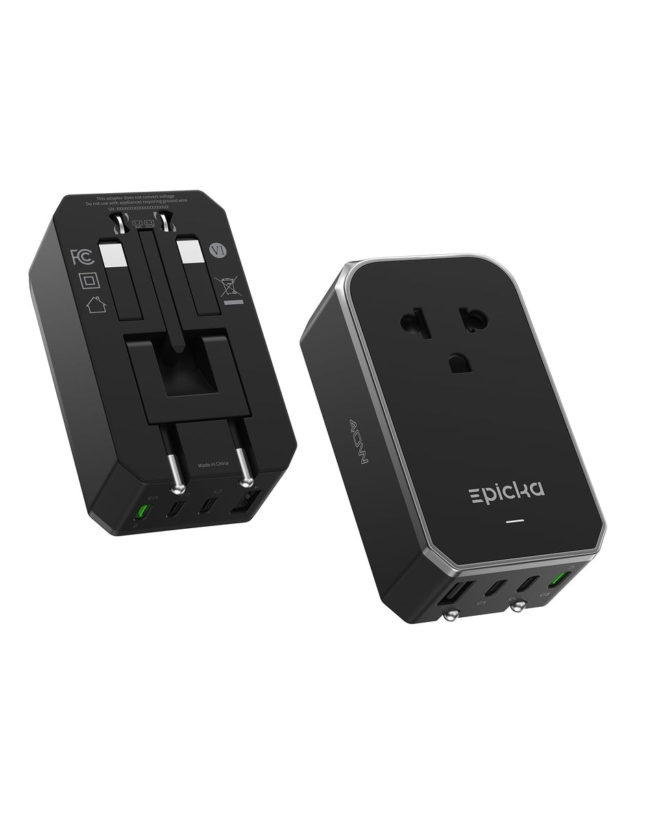 EPICKA Air 40W universal travel adapter front view for global charging