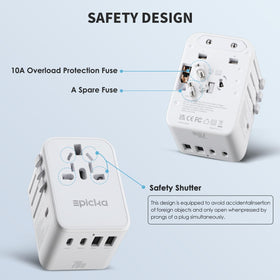 EPICKA certified RoHS CE FCC adapter for travel reliability