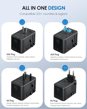 EPICKA compact travel adapter shown in hand for easy packing.