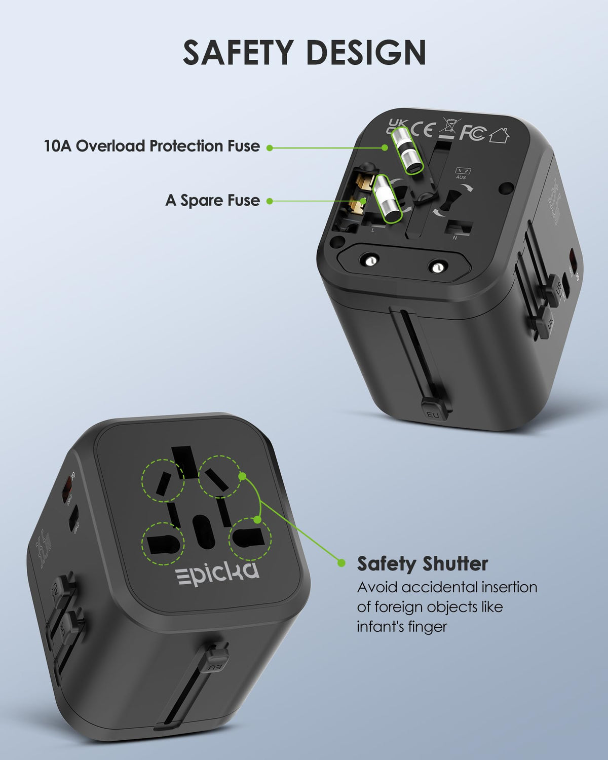 EPICKA TA-205 compact design fits easily in a bag for travelers
