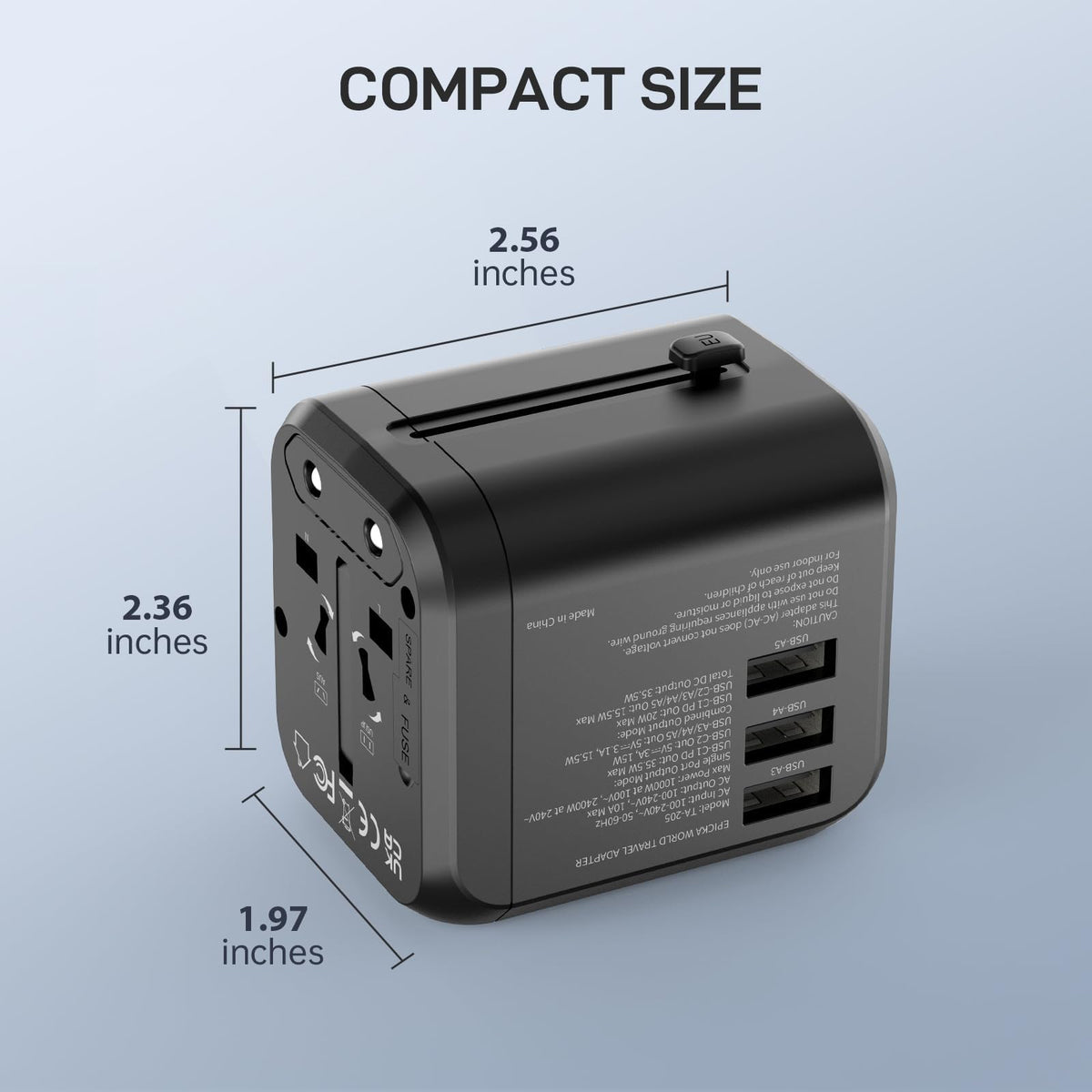 EPICKA TA-205 built-in fuse and safety features for safer overseas use