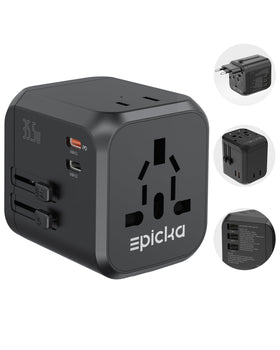 EPICKA TA-205 worldwide adapter for seamless charging on multi-country trips